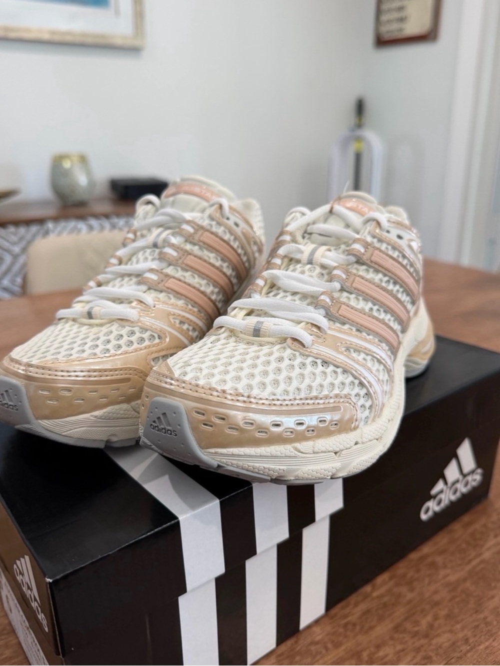 adidas Women's Cream & Blush Mesh Running Sneakers